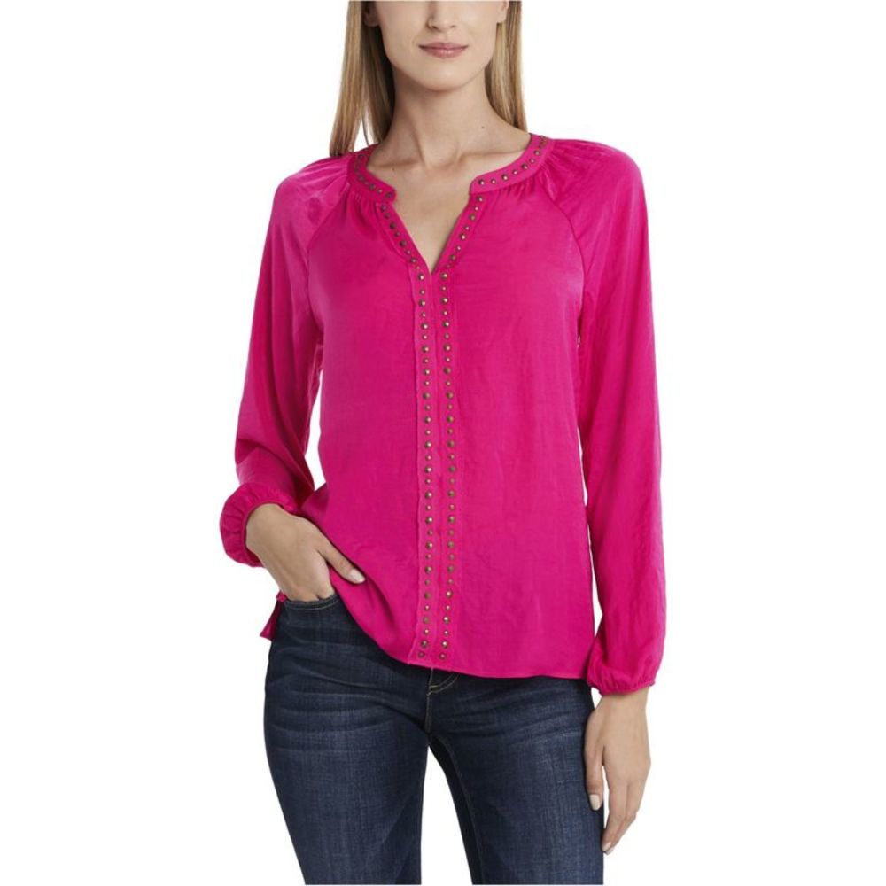 Vince Camuto Womens Studded Pullover Blouse, Pink, NWT